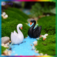 xuhaiy น่ารัก Swan Miniature Figurine Fairy Garden ตุ๊กตาตกแต่งงานฝีมือขนาดเล็กภูมิทัศน์