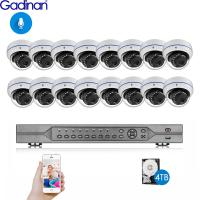 Gadinan H.265 + 16CH 8MP 4K POE NVR ตรวจจับใบหน้าระบบ CCTV 5MP 4MP เสียงไมโครโฟน POE กล้อง IP กล้องวงจรปิดวิดีโอชุดสอดแนม