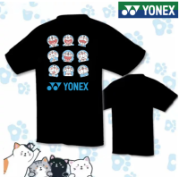 2023 Yonex เสื้อแบดมินตันใหม่ YY ชุดการแข่งขันกีฬาแขนสั้นสำหรับทั้งหญิงและชายเสื้อยืดลายอักษรจีนฤดูร้อนแห้งเร็วแบบกำหนดเอง