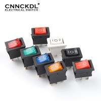 5 PCS/Lot KCD1 21X15mm 3Pin Boat Car Rocker Switch 6A/250VAC 10A/125VAC Red Yellow Green Blue power Button Switch with Light