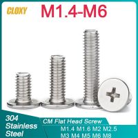 100/ 50/20/Buah M1.4 M1.6 M2 M2.5 M3 M4 M5 M6 M8 304 Stainless Steel CM Cross Phillips Ultra Tipis Super Rendah Baut Sekrup Kepala Datar