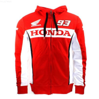Hoodie Honda Moto GP 93 Marc Marquez Racing Zip Hoodie Red{trading up}