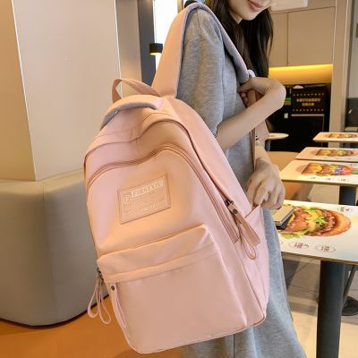New Korean High Quality Waterproof Nylon Women Backpack Girls Boys Kawaii Men Travel Backpacks Solid Color Schoolbag Book Bags