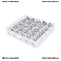 25Pcs Clear Empty Sewing Machine Bobbins Spool Metal Case With Storage Case