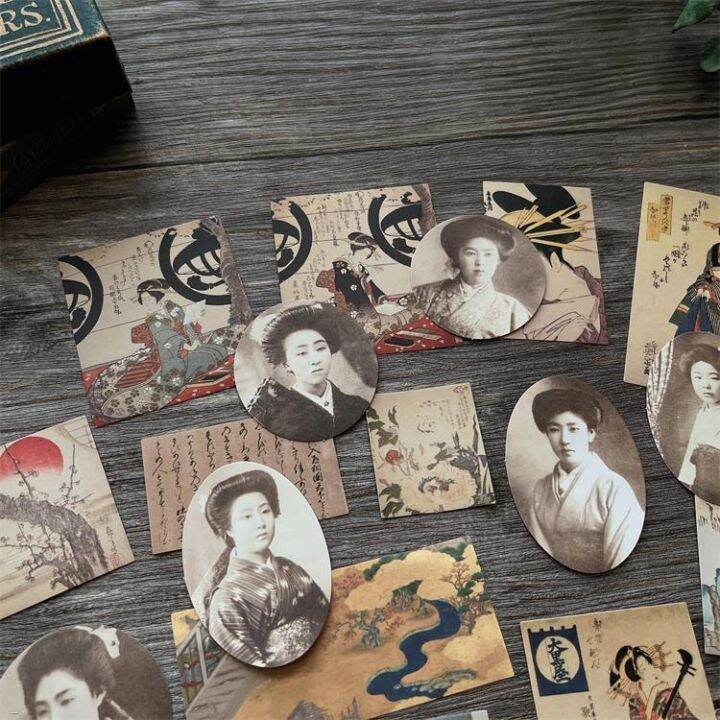 19pcs-retro-edo-period-girl-character-stickers-junk-journal-planner-vintage-lady-stickers-collage-japanese-scrapbooking-material