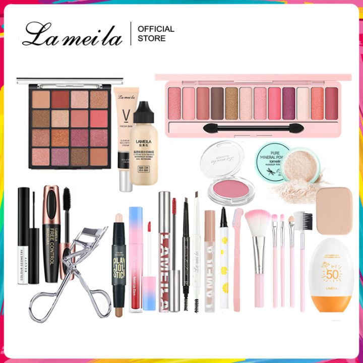 Lameila 24 Pcs Set Makeup Set Includes Sunscreen Cream+ BB Cream ...