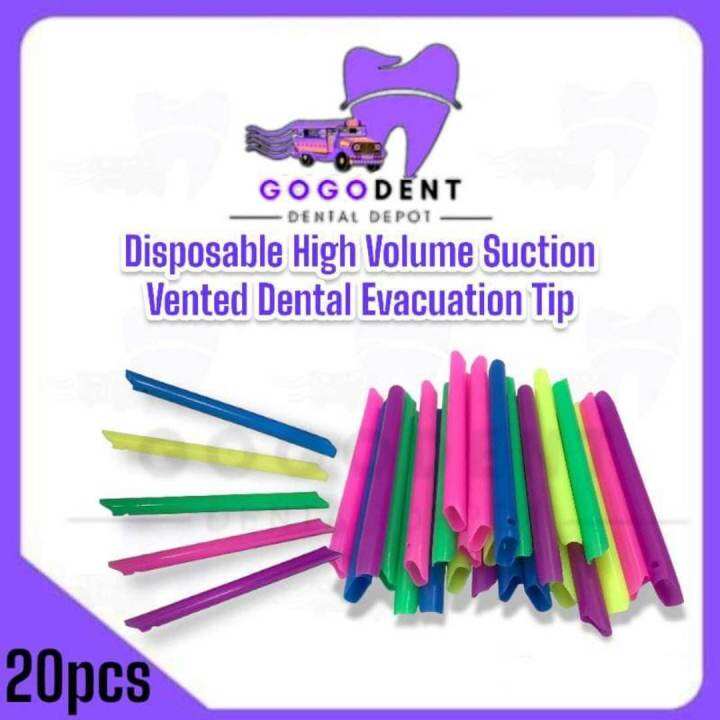 Disposable High Volume Suction Vented Dental Evacuation Tips (20Pcs
