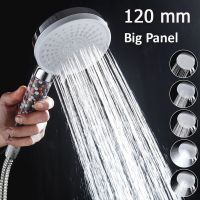 Zloog 120mm Big Panel High Pressure Shower Head 5 Modes Rainfall Filter Stop Water Handheld Showerhead Water Saving Eco Sprayer Showerheads