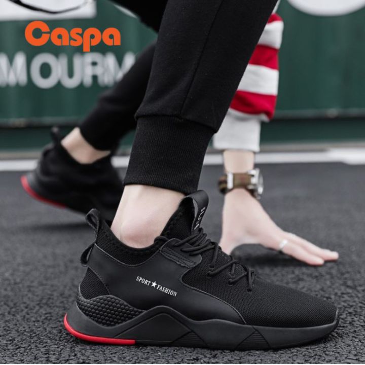 caspa-รองเท้าผ้าใบผู้ชาย-ลายกราฟฟิค-สำหรับผู้ชาย-รองเท้าแฟชั่น-สไตล์เกาหลี-นุ่มสบาย-เรียบหรูดูดีสไตล์-สปอร์ตt09-black