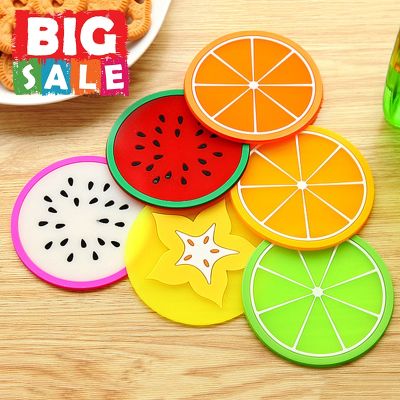 Fruit Shapes Coaster Tableware Placemat Coffee Pads Modern Colorful Silicone Cup Drinks Holder Mat Fashion Kitchen Accessories
