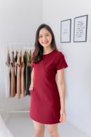 DeKamloch - Garnet dress เดรสกระเป๋าข้าง สีแดง ทรงตรง