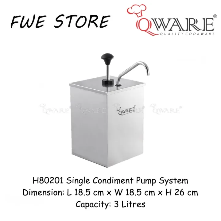 Qware Stainless Steel Single Condiment Pump System / Ketchup and Chili