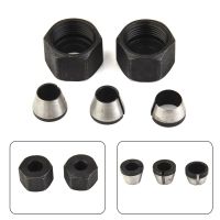 5pcs Trimmer Collet Chuck Router Bit Shank Adapter แกะสลักเครื่องตัดแต่ง 1/4－6mm 8mm Chuck Conversion Woodworking เครื่องมือ