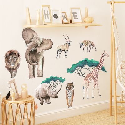 [COD] MS4213-Forest Elephant Tiger Wall Sticker Room Background Manufacturer