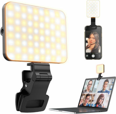UBeesize Selfie Light for Phone, 80 LED Video Fill Light with Clip for iPhone, Laptop, 3 Light Modes 10 Level Brightness Portable Travel Light for Tiktok, Selfie, Vlog, Live Stream,Make Up,Photography square light