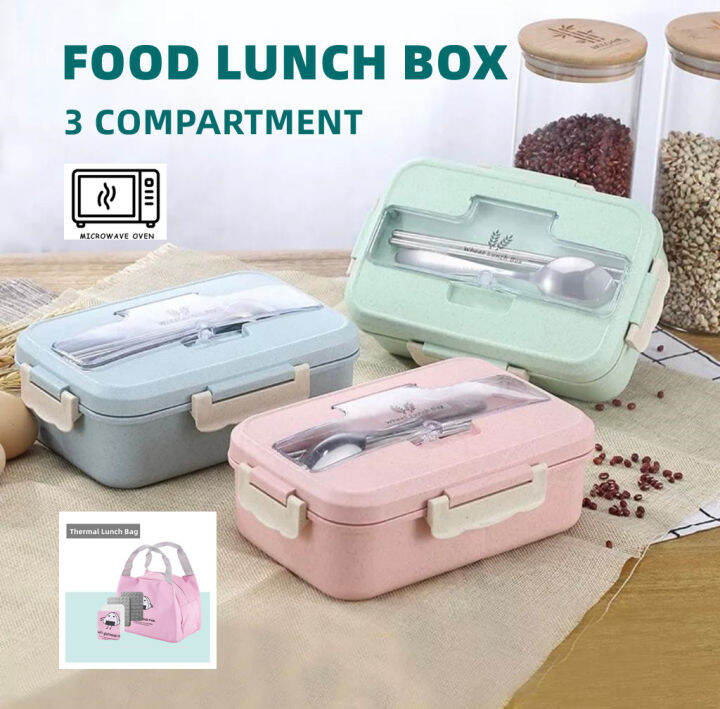 🇲🇾Ready Stock🔥Microwave Safe Bento Lunch Box Dinnerware With Spoon