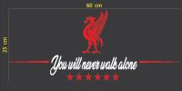 สติกเกอร์ ตัด ไดคัท ทีม ฟุตบอล ลิเวอร์พูล สีแดง ขาว ขนาด 25 x 60 ซม Liverpool FC Youll Never Walk Alone Sticker PVC