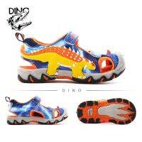 DINO Summer Sandals Children Boys Dinosaur Design Leather Mesh Breathable Outdoor Beach Sports Casual Shoes Closed-Toe Sandals