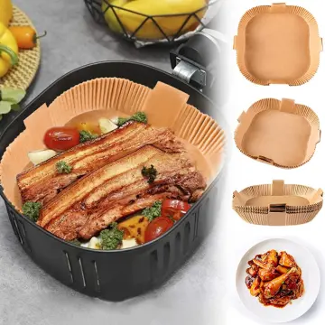 50pcs Square Air Fryer Liners Disposable, Greaseproof Paper For Air Fryer,  Compatible With Cosori, Ninja, Tower Cosori (unbleached)