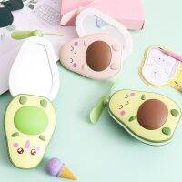 CASHOU62 Avocado Shape กระจกแต่งหน้าแบบพกพาสามทางเติมแสง Make-Up Mirror มือถือ Mini Air Cooler พัดลมเติม Light