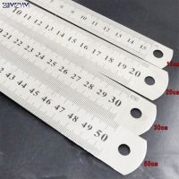 15/20/30/50cm 6/8/12/15 Inch Metric Rule Stainless Steel Ruler Metal Straight Ruler Scale Precision Double Sided Measuring Tool Linear Measurement