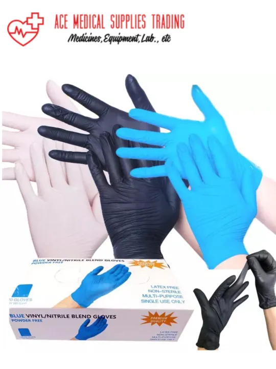 Vinyl/Nitrile Blend Gloves 100pcs per box Lazada PH