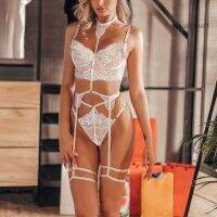 COD DSFGERTERYII XG Women Sexy Lace Splicing Underwear Dress Thigh Strap Bodysuit Nightwear Set