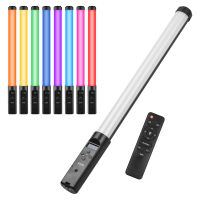 มือถือ RGB หลอดไฟ LED Video Light Wand 3200K-5500K หรี่แสงได้9เอฟเฟกต์แสงที่มีสีสันแบตเตอรี่ในตัวพร้อมรีโมทคอนโทรลสำหรับ Vlog Live Streaming Product Portrait Photography Vlog Studio