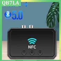 NFC Bluetooth-compatible 5.0 Receiver Adapter 3.5mm RCA AUX Audio Adapter Wireless Receiver with Mic Adapter for Car QB7LA