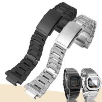 สายนาฬิกาเหมาะสำหรับสายนาฬิกา Casio โลหะแข็งแข็งสายนาฬิกา GW-5000 5035 DW5600 GWM5610โซ่นาฬิกาสำหรับผู้ชาย16มม.