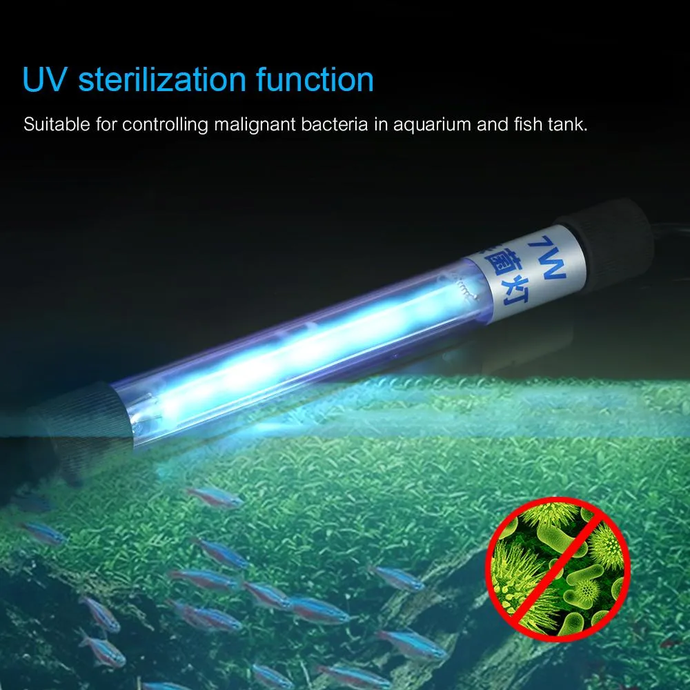 7W Uv Light Aquarium Light Sterilization Lamp Submersible Ultraviolet  Sterilizer Water Disinfection For Aquarium Fish Tank Pond Ac220-240V |  Lazada Ph