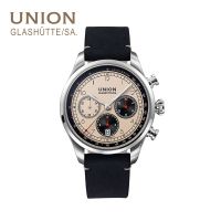 นาฬิกาข้อมือมียี่ห้อ UNION GLASHUTTESA สำหรับผู้ชายแฟชั่นนาฬิกาข้อมือควอตซ์นาฬิกาหรูของผู้ชาย Gratis Ongkir กันน้ำหรูหรา