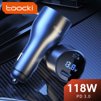 ที่ชาร์จโทรศัพท์ในรถยนต์ Toocki 120W ที่ชาร์จเร็ว PD3.0 QC3.0 USB เครื่องชาร์จในรถยนต์เร็ว Type C สำหรับ iPhone 14 13 Xiaomi แล็ปท็อปซัมซุง