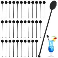 100 Pcs Black Beverage Stick Martini Mixing Stirrer Swizzle Sticks Mixer Coffee Drink Stirrers Cocktails Drinks