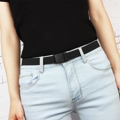 Elastic buckle belt Mens and womens tooling charging pants plastic buckle belt belt without metal elastic adjustable outdoor high street imported trendy belt