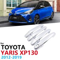 รถยนต์ Toyota Yaris XP130 MK3 Vitz 2012 2013 2014 2015 2016 2017 2018 2019รถ ABS Chrome 4ที่จับประตูสติ๊กเกอร์ประดับ