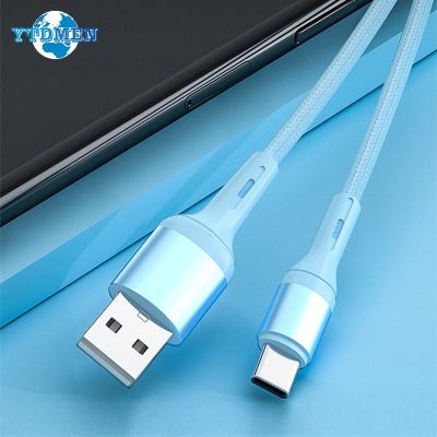 สาย USB Type C 5A ไนลอนถักเร็ว,สายชาร์จสายสำหรับ iPhone 13 12 11 Pro Max Xs X ที่ชาร์จ Samsung Xiaomi 1 1.5 2เมตรสาย