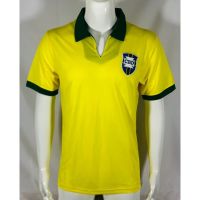 2022 2023 ล่าสุด เสื้อกีฬาแขนสั้น ลายทีมชาติฟุตบอล Brazil 1950 1966 ชุดเหย้า สไตล์วินเทจ ไซซ์ S-XXL