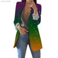 ่วย✈27bf6658 Jaqueta De Blazer Monocromtico Extragrande Feminina Casaais Comprida Trabalho Chique Aii Estillo Preppy Elegante