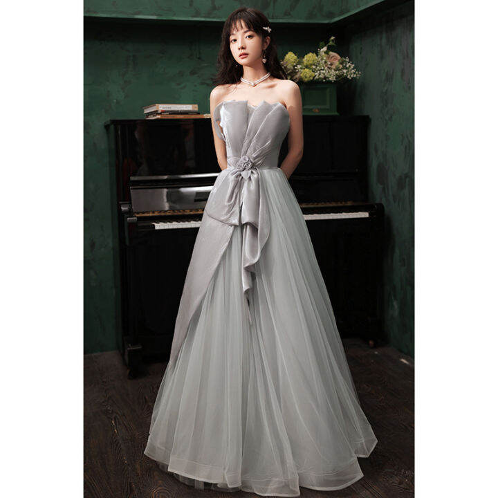 EAGLELY Tube Top Evening Dress High End Temperament 2022 New Light