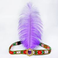 Halloween decoration Sixty-one African drum Indian headband ostrich feather headband ethnic style feather headdress stage performance props