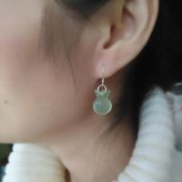 Original Natural Iced Jade Blessed Bag Earrings, Money Bag Earrings, National Style Handmade 925 Sterling Silver Anti Allergy Earrings BSW2 BSW2 KA9D KA9D