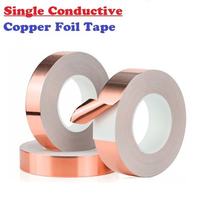 ∋ 25Meters/Roll Width 3 50MM Single Conductive Adhesive Tape EMI Shielding Copper Foil Tape Heat Insulation Strip T0.05mm