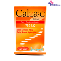 หมดอายุ 26/4/24 CalZa C Tablet แคลซ่า ซี แคลเซียม แอล- ทรีโอเนต 750 mg. + ซี ชนิดเม็ด 60 เม็ด [ABC]