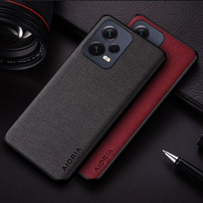 Case For Xiaomi Redmi Note 12 Pro Plus Turbo coque durable solid color textile leather cover for redmi note 12 pro case