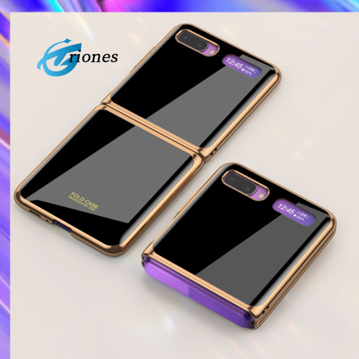 ปลอกผิวป้องกันเคสโทรศัพท์กระจกเทมเปอร์ใช้ได้กับ-galaxy-z-เคสโทรศัพท์โทรศัพท์มือถือพับได้พับได้