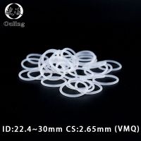 5PCS/lot White Silicon Ring Silicone O ring 2.65mm Thickness ID22.4/23.6/25/25.8/26.5/28/30mm Rubber O-Ring Seal Ring Gasket