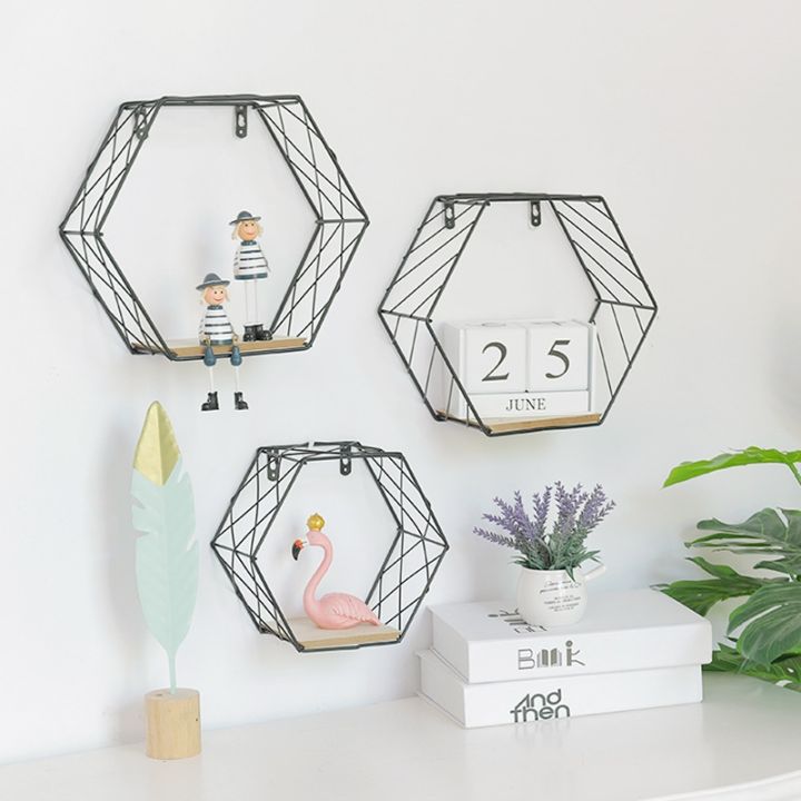 living-room-geometric-shelves-nordic-style-creative-wall-decoration-metal-shelf-round-hexagon-storage-holder-rack-shelves