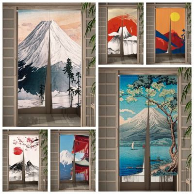 Fashion 2023 Japanese-style living room door curtain, Fuji mountain snowflake house curtain, bathroom private kitchen curtain