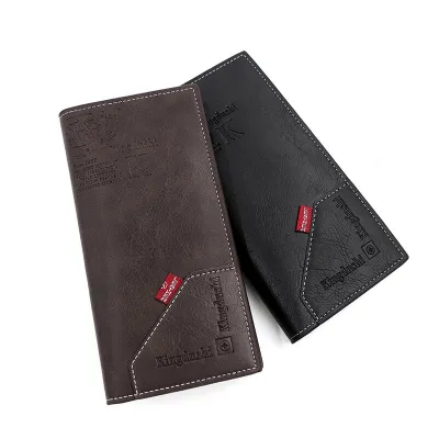 New Hot Men PU Leather Wallets Mens Long Design Causal Purses Male Folding Wallet Coin Card Holders High Quality Slim Money Bag